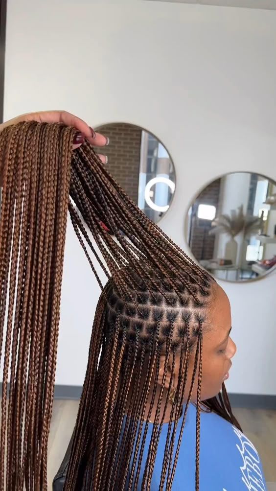 ( 1 ) - EXTRA SMALL KNOTLESS BOX BRAIDS WITH HAIR INCLUDED. (SHOULDER LENGTH - $250) ( MID-BACK- $300) ( WAIST-LENGTH -$350) ( BUTT LENGTH $400).