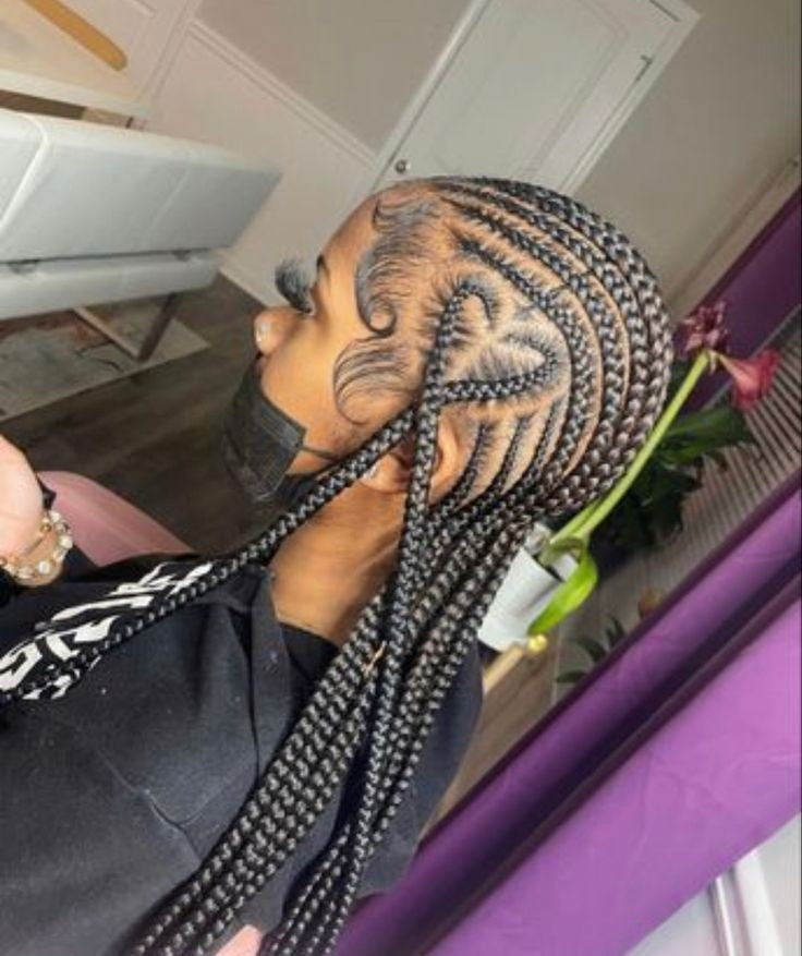 BEAUTIFUL CONROWS WITH HEART DESIGN HAIR-INCLUDED.