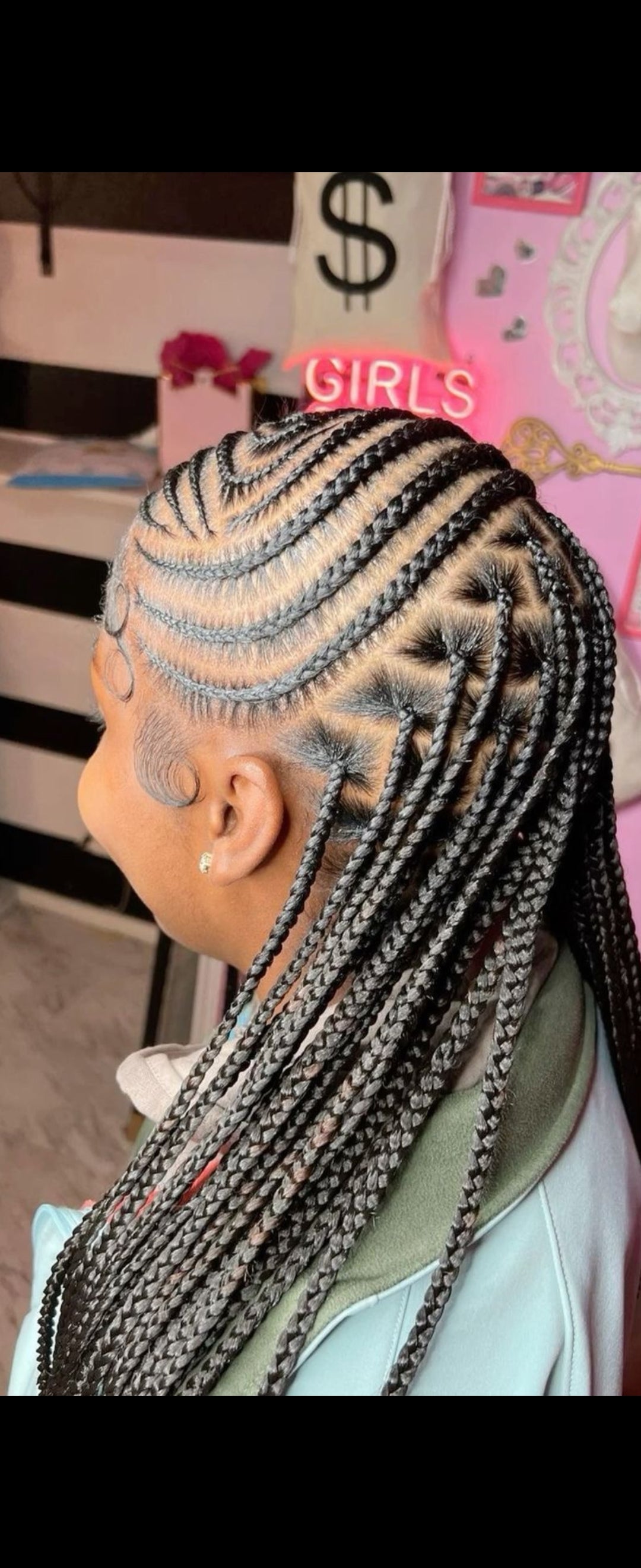(1C) LEMONADE & KNOTLESS BOX BRAIDS, MID-BACK to waist length.