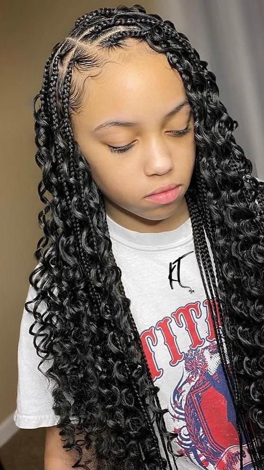 (1c) KID BOHO KNOTLESS BOX BRAID WITH HAIR INCLUDED MID-BACK TO WAIST-LENGTH