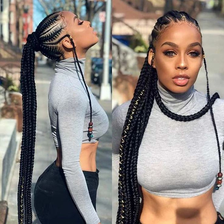 C4) PONYTAIL CONROWS SMALL WITH HAIR INCLUDED