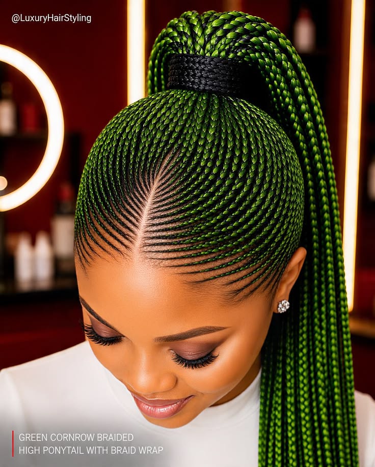 SMALL PONYTAIL CONROWS DESIGN HAIR-INCLUDED