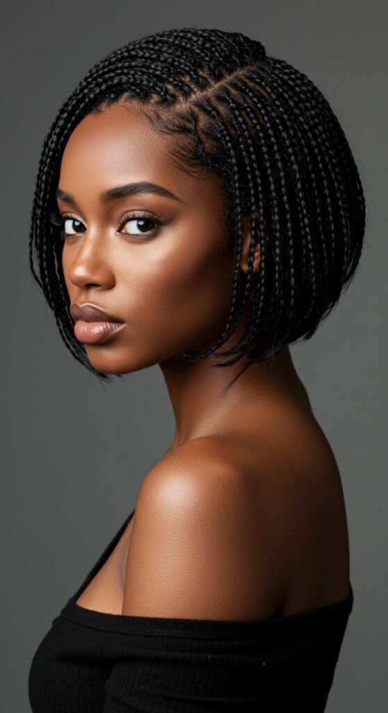 (2b*) SHORT BOB KNOTLESS BOX BRAID WITH HAIR INCLUDED .