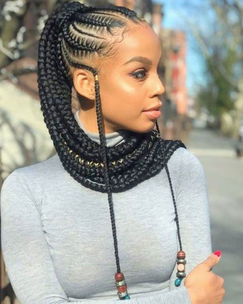 C4) PONYTAIL CONROWS SMALL WITH HAIR INCLUDED