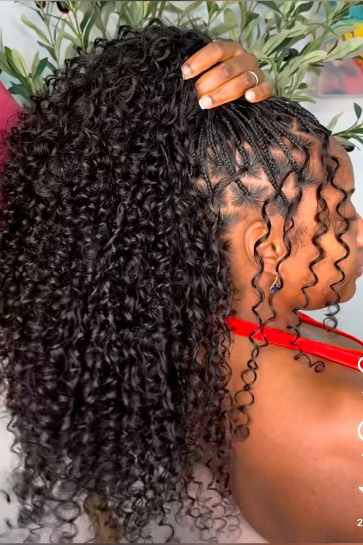(2a) MIRACLE KNOTLESS BOX BRAIDS SMALL MEDIUM MID-BACK TO WAIST-LENGTH CURLY HAIR NOT INCLUDED.