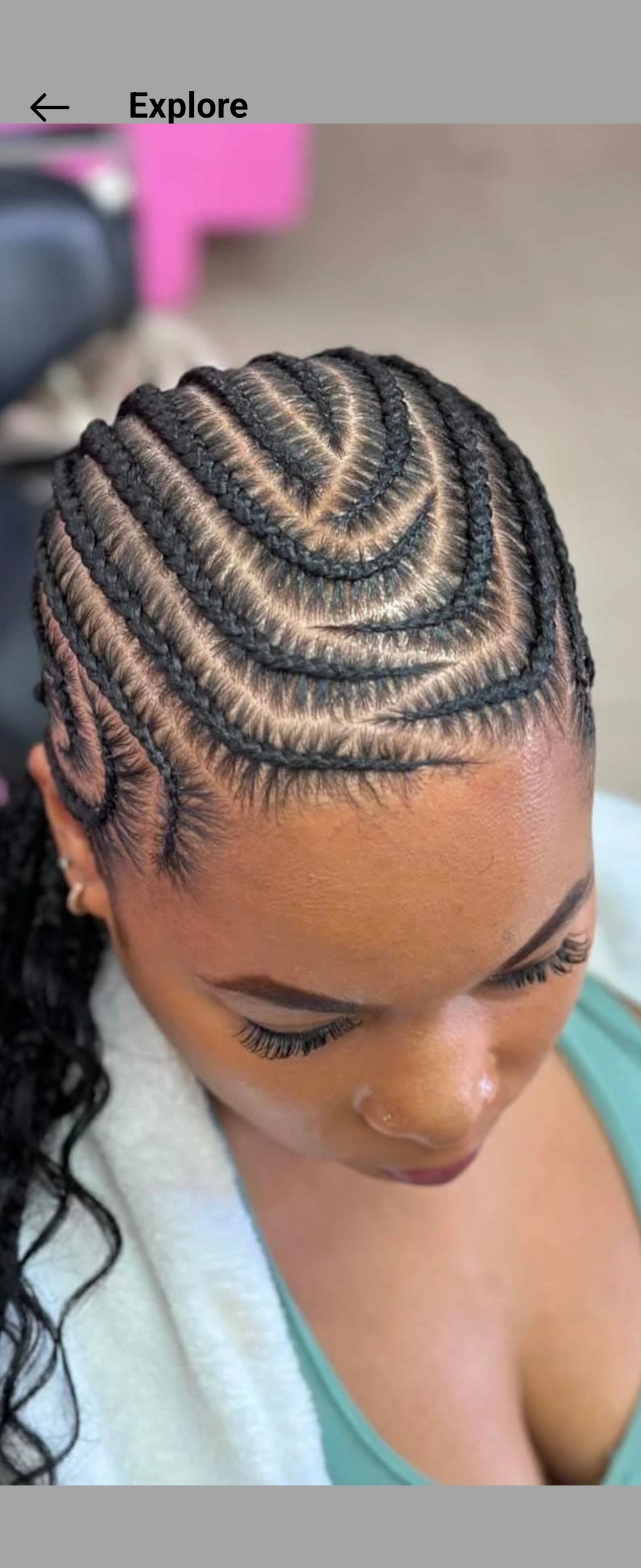 (C9) STITCH CONROWS DESIGN WITH BOHO CURLS, (SYTHENTIC CURLS)