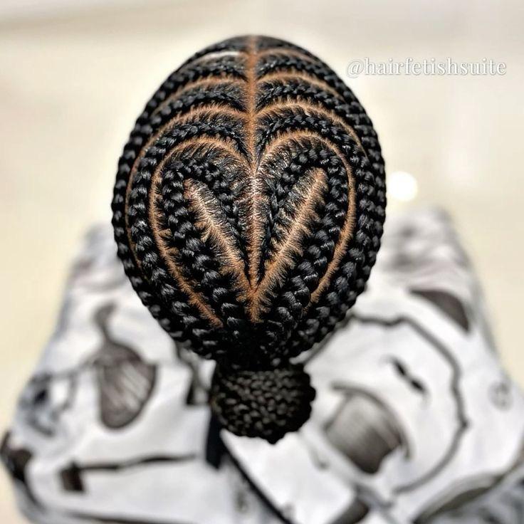BUNNED SLANTED CONROWS WITH HEART DESIGN