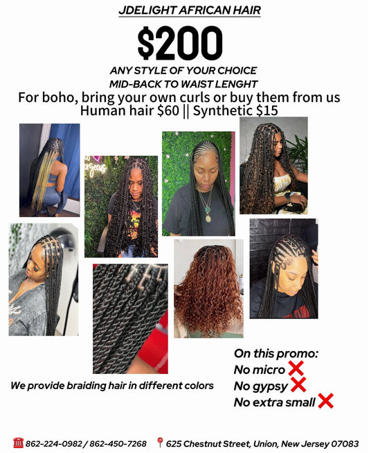 (1) > Any hair style on this flyer is $200, With hair Included.
