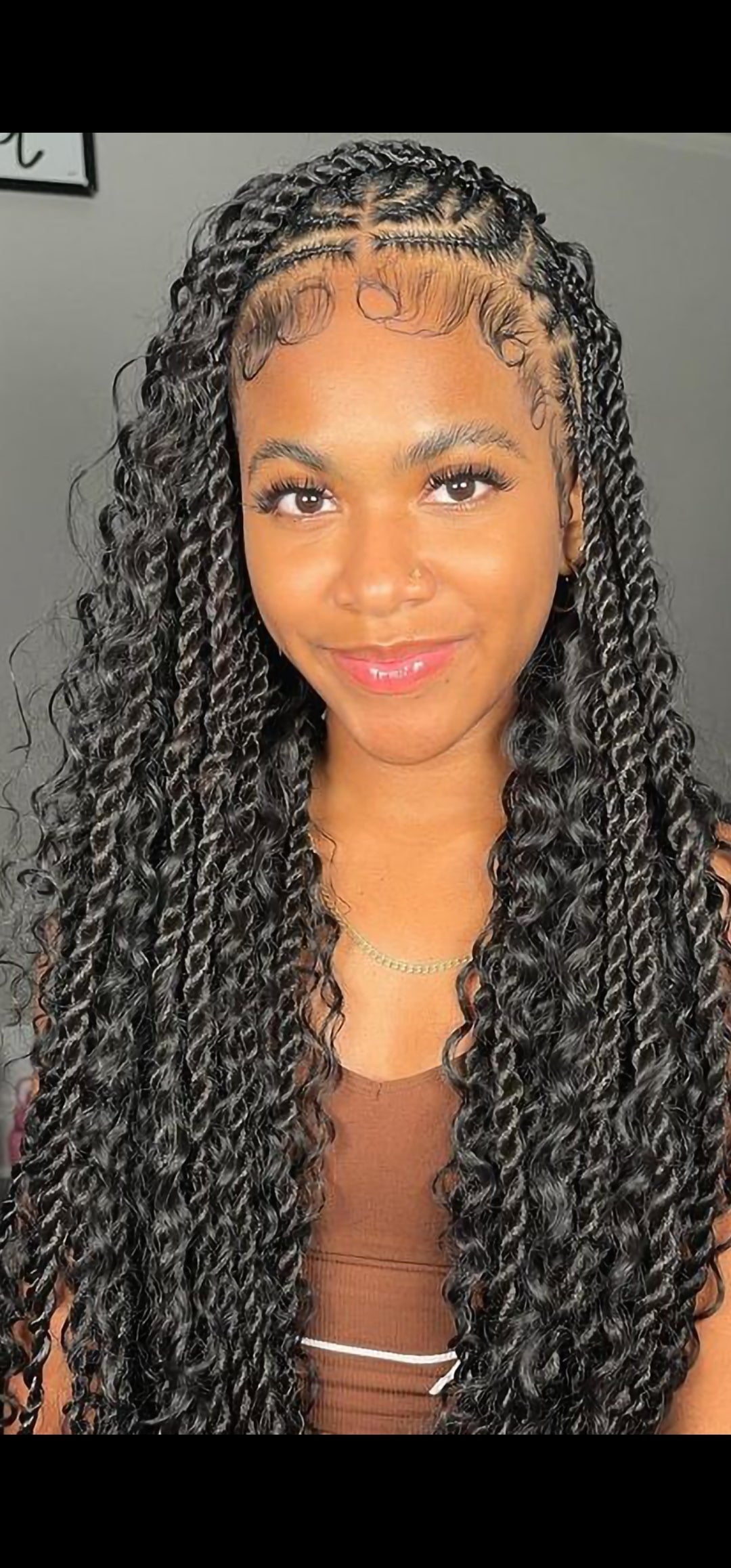 (C)>BOHO CORNROWS IN TWISTS,  (HAIR -INCLUDED )