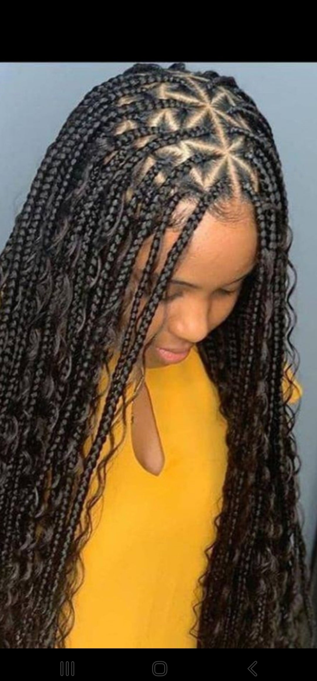 (7) BOHO TRIANGLE KNOTLESS BOX BRAID MEDIUM  (MID BACK $240) (WAIST LENGTH $260 )+ ( HAIR - INCLUDED)