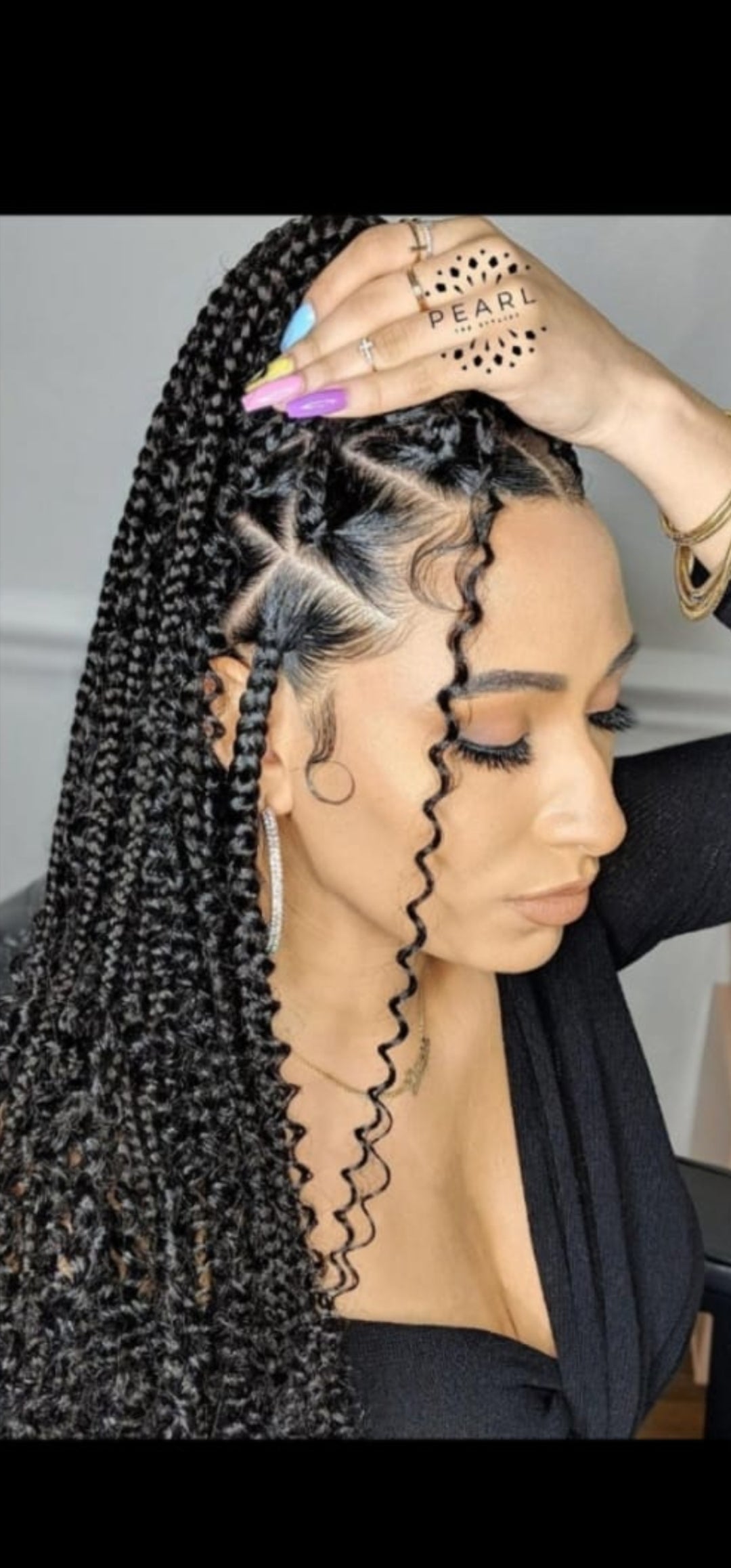 (BL)> BOHO KNOTLESS BOX BRAID LARGE WITH.           (HAIR -INCLUDED)