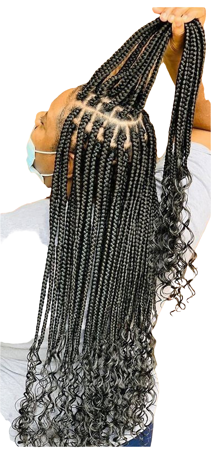 (C) BOX BRAID, SMALL MEDIUM ( HAIR-INCLUDED)