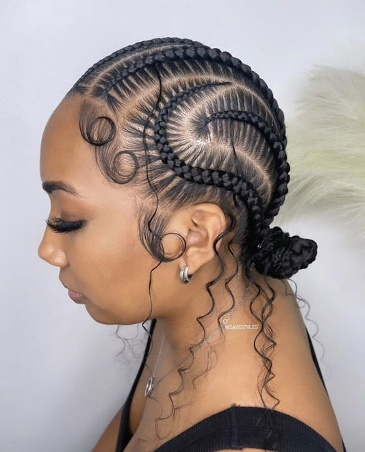 (4e) BEAUTIFUL STITCH CONROWS DESIGN WITH HAIR INCLUDED