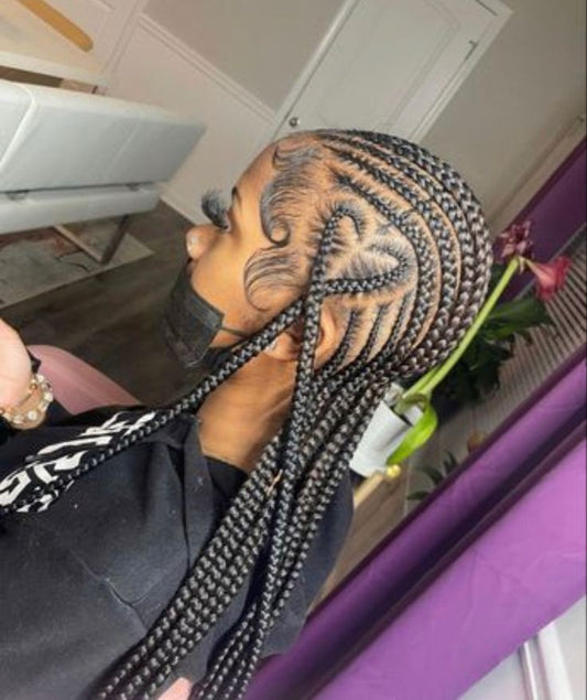 BEAUTIFUL CONROWS WITH HEART DESIGN HAIR-INCLUDED.