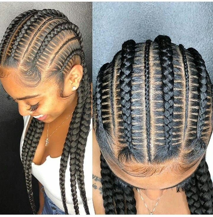 (8s) SIX STRAIGHT BACK STITCH CONROWS. ( HAIR-INCLUDED)