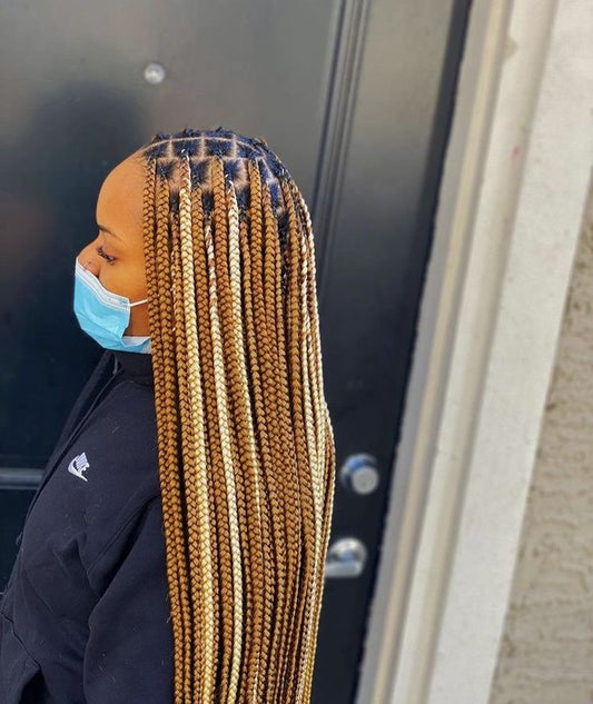 (3a) - OMBRE SMALL MEDUIM KNOTLESS BOX BRAID WITH HAIR INCLUDED CHECK OUT OUR OMBRE COLORS  BY SCROLLING  PICTURES. ( MID-BACK $200) (WAIST-LENGTH $240) ( BUTT LENGTH  $260).