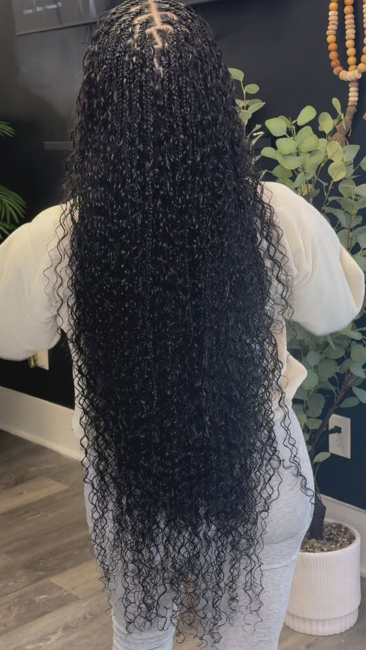 (4) GYPSY SMALL MEDUIM KNOTLESS BOX BRAID WITH HAIR INCLUDED. (MID-BACK- $470) (WAIST-LENGTH $600)