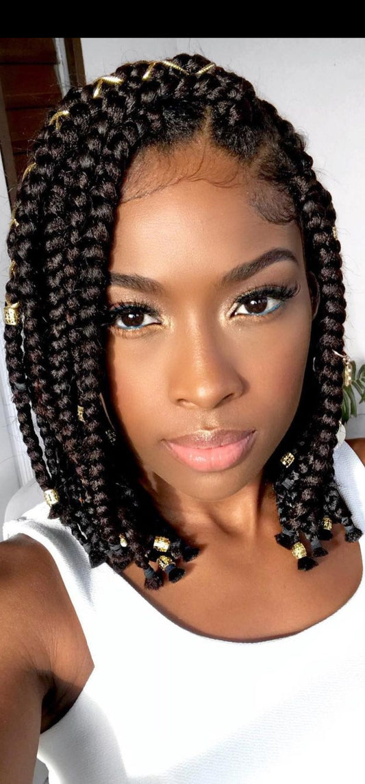 (G) BOB BOX BRAID MEDIUM LARGE > ( HAIR-INCLUDED)