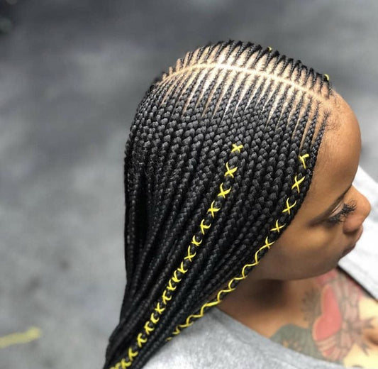 (1E) > BEAUTIFUL DESIGN CONROWS PLS SCROLL FOR MORE PICTURES. (MID-BACK $260) (WAIST-LENGTH $300).  HAIR-INCLUDED
