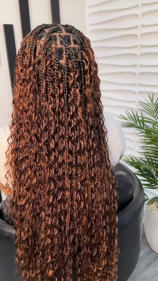 MEDIUM BOHO KNOTLESS BOX BRAIDS (CURLS NOT INCLUDED) CLIENT, PLEASE BRING YOUR CURLY HAIR