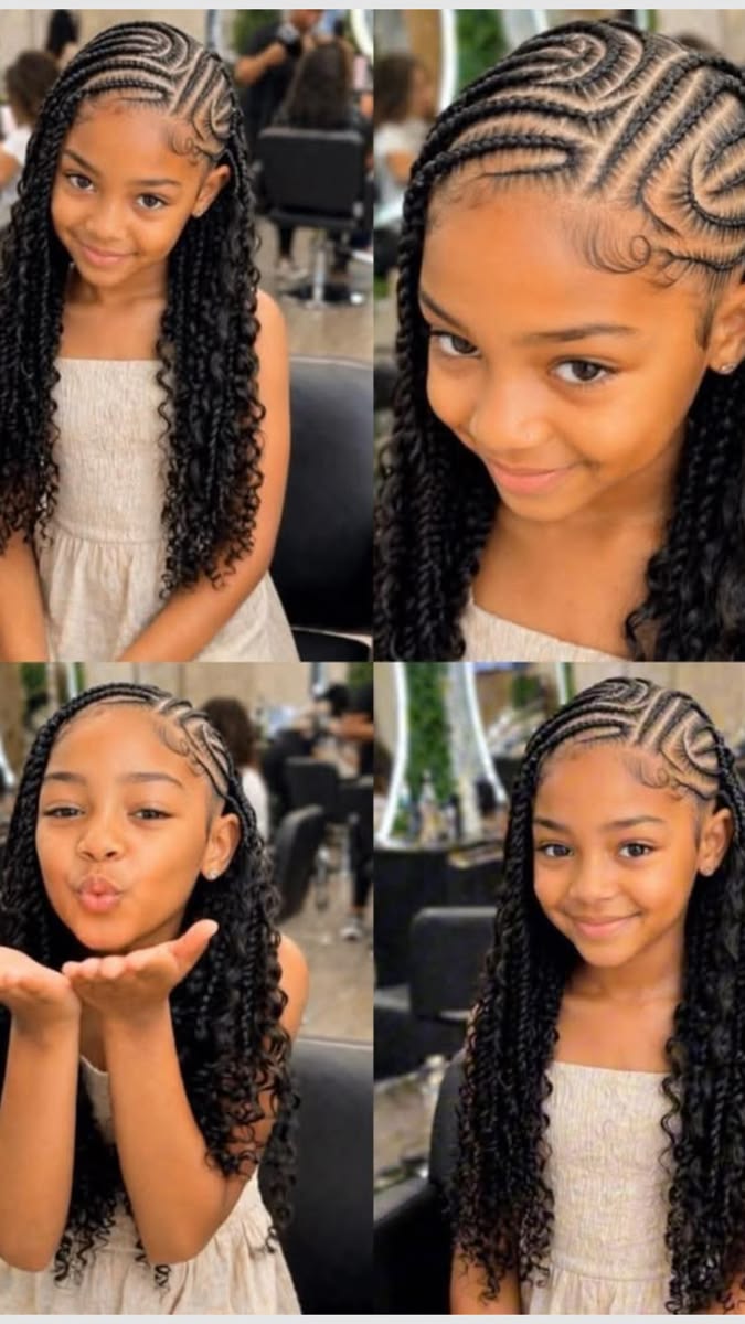 Gf1KIDS CONROW DESIGN WITH BOHO SYNTHETIC BRAIDS AT THE BACK.