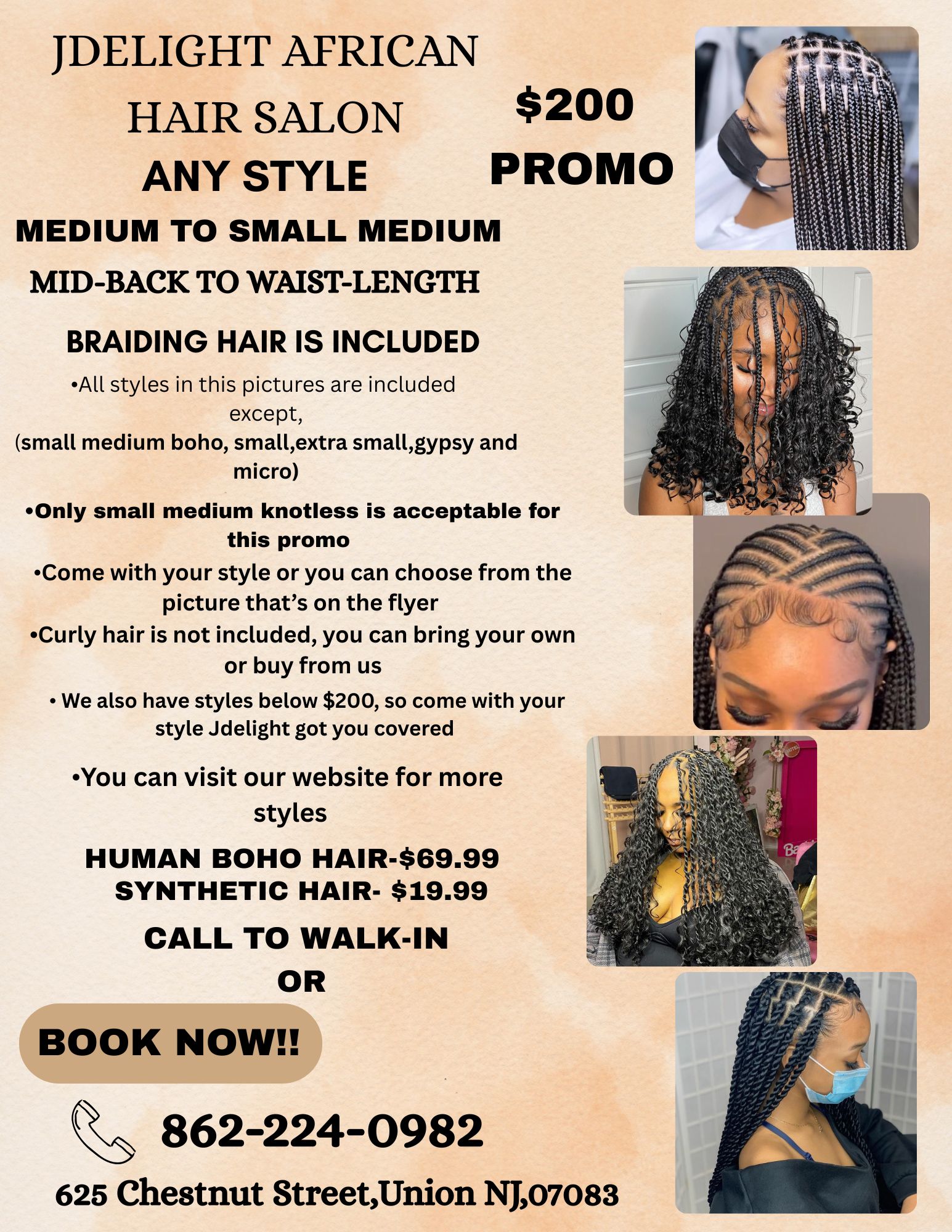 (1) SPECIAL PROMO WITH BRAIDING HAIR INCLUDED.  CURLY PIXS ARE SOLD SEPERATELY , PLS READ FLYER.