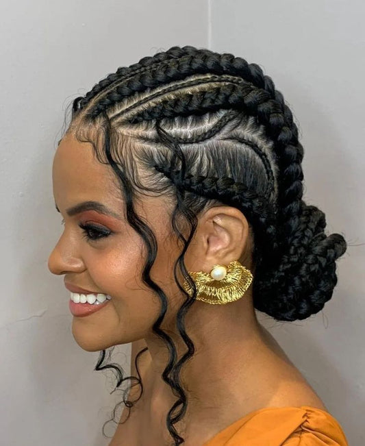 (A6) conrows design with hair Included