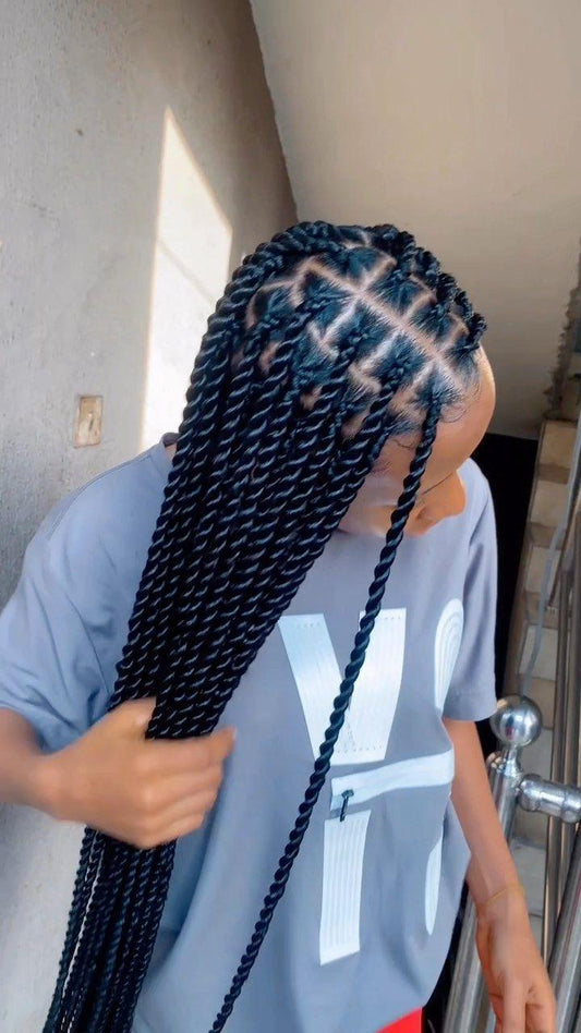 TWISTS KNOTLESS BOX BRAIDS (MEDIUM BUT THICK LOOK) ANY LENGTH