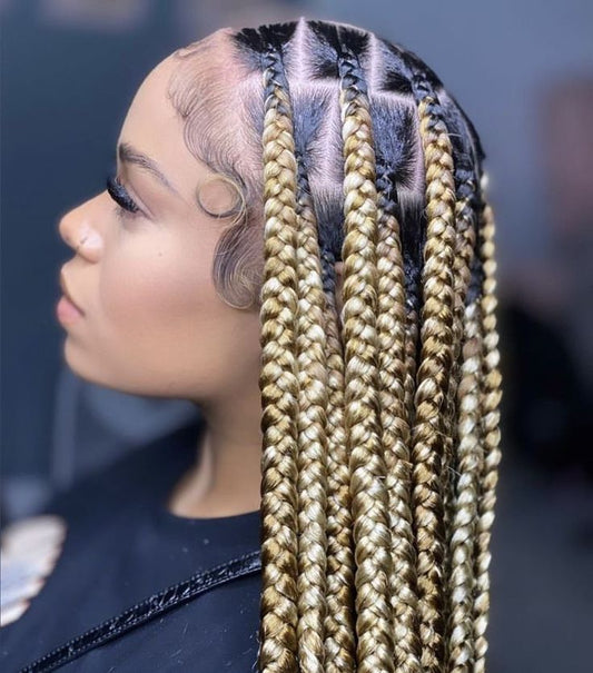 (1,) - BEAUTIFUL COLORS KNOTLESS BOX BRAID WITH HAIR INCLUDED.  SCROLL TO SEE DIFFERENT COLORS OF LARGE KNOTLESS BOX BRAID WE PROVIDE DIFFERENT COLORS FOR OUR CLIENTS. (MID-BACK - $180) ( WAIST-LENGTH $200) (BUTT LENGTH $250)