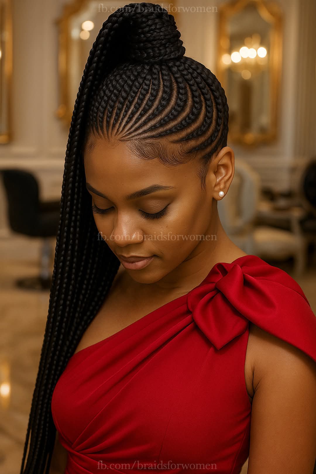 (1d) BEAUTIFUL CONROWS DESIGN,  SCROLL TO SELECT ANY CONROWS DESIGN HERE IS $200 WITH BRAIDING HAIR INCLUDED