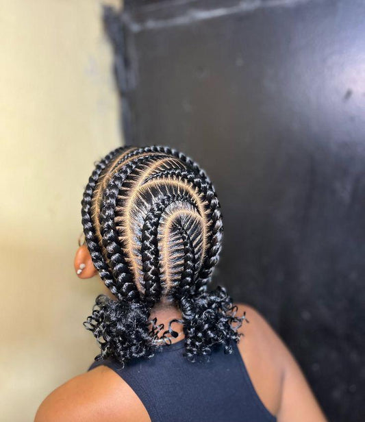 (5e) STITCH CONROWS DESIGN WITH CURLY END