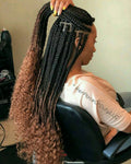 BOX BRAID SMALL MEDIUM MID-BACK TO WAIST-LENGTH WITH SYNTHETIC SYTHENTIC CURLY INCLUDED