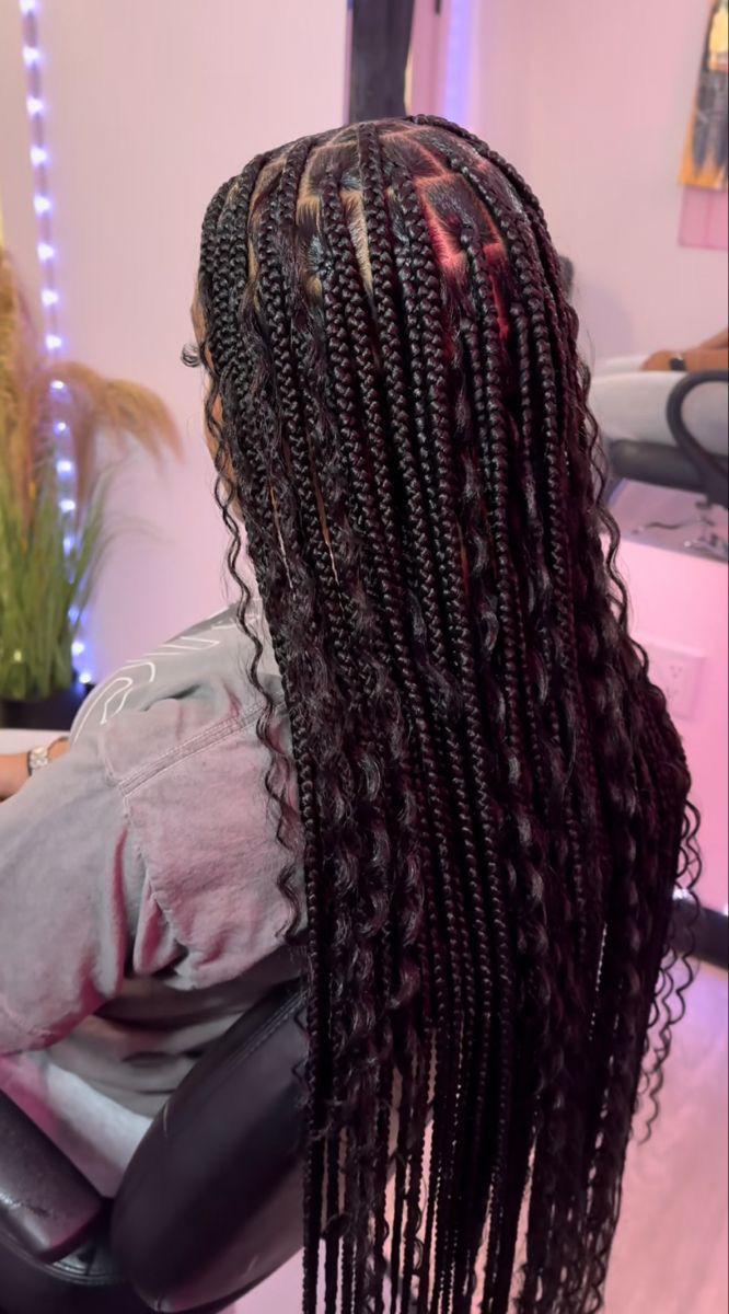 (B) KNOTLESS BOX BRAIDS & TWISTS (MID-BACK $220) (WAIST-LENGTH $270) ( BUTT OR UNDER BUTT $300) HAIR-INCLUDED.