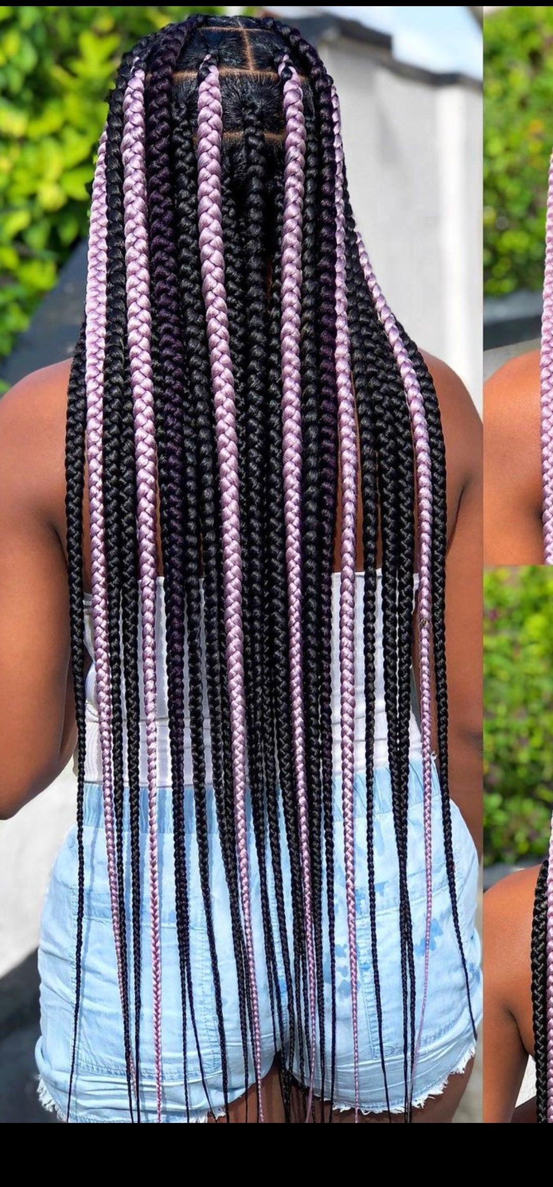 (7d)>KNOTLESS BOX BRAIDS, LARGE WAIST LENGTH ( HAIR-INCLUDED)