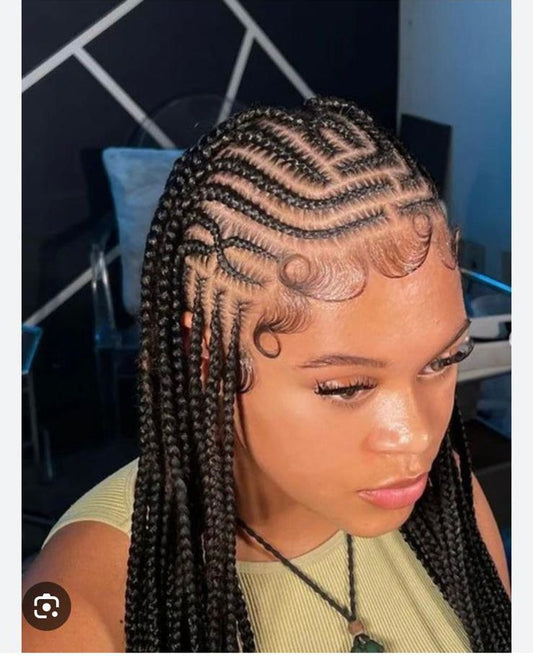 (C1 ) DESIGN CONROWS (MID-BACK $200) (WAIST-LENGTH $250 ) (BUTT LENGTH $300 ) HAIR INCLUDED)