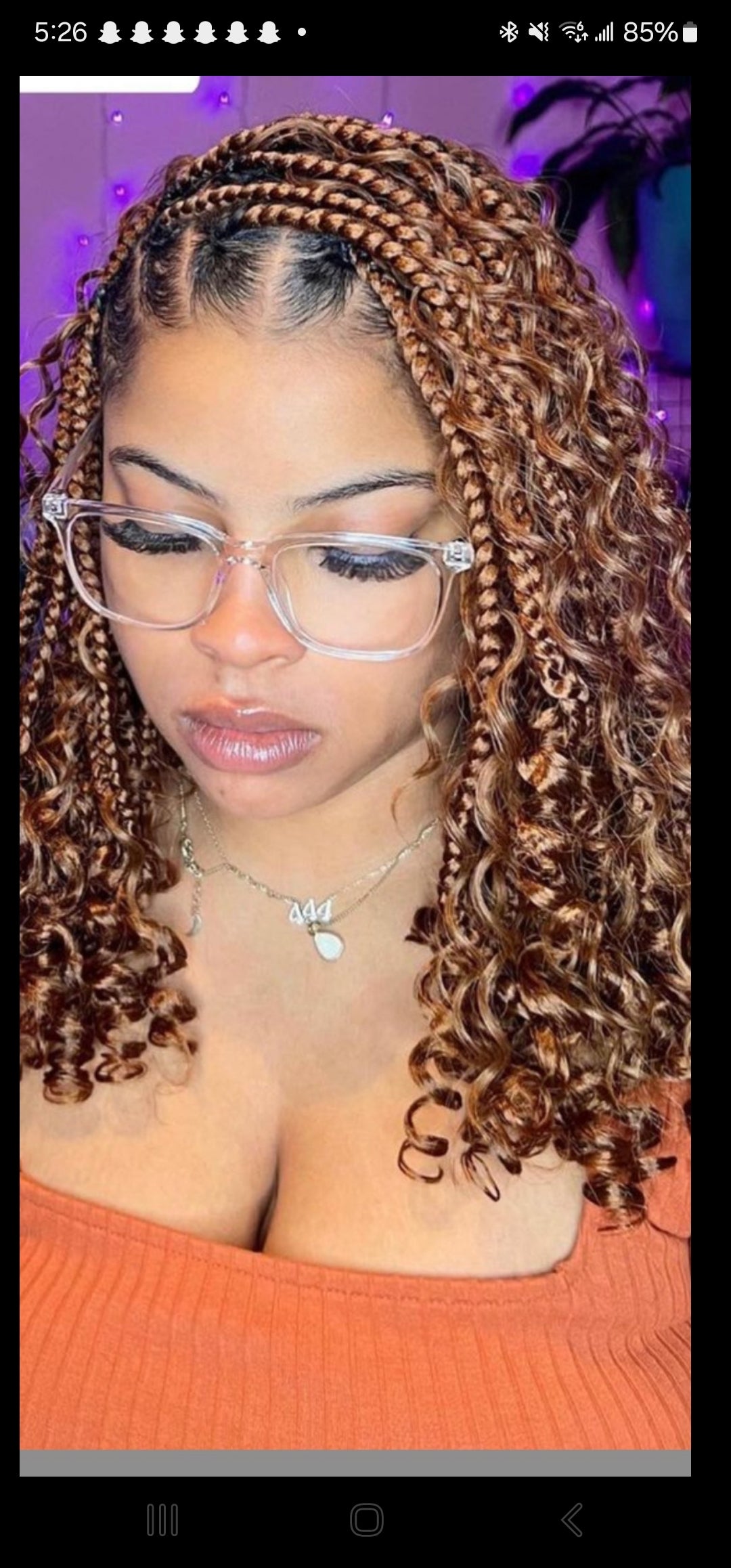 (F)> SHOULDER LENGH, KNOTLESS BOX BRAID ( HAIR-INCLUDED)