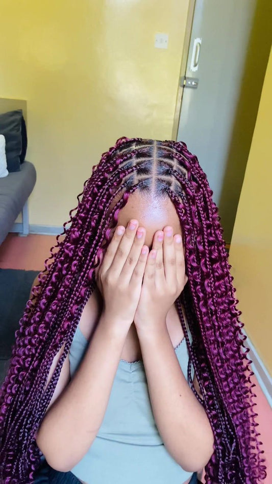 ( 2 ) -  HAND MADE BOHEMIAN KNOTLESS BOX BRAIDS  WITH HAIR INCLUDED.  WILL PROVIDE DIFFERENT COLORS.  (SHOULDER LENGTH $ 250) ( MID-BACK $300) ( WAIST-LENGTH $350)
