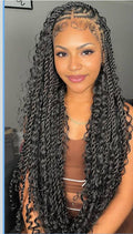 (A1) > BOHEMIAN CONROWS TWIST WITH HAIR INCLUDED. MID-BACK TO WAIST-LENGTH.