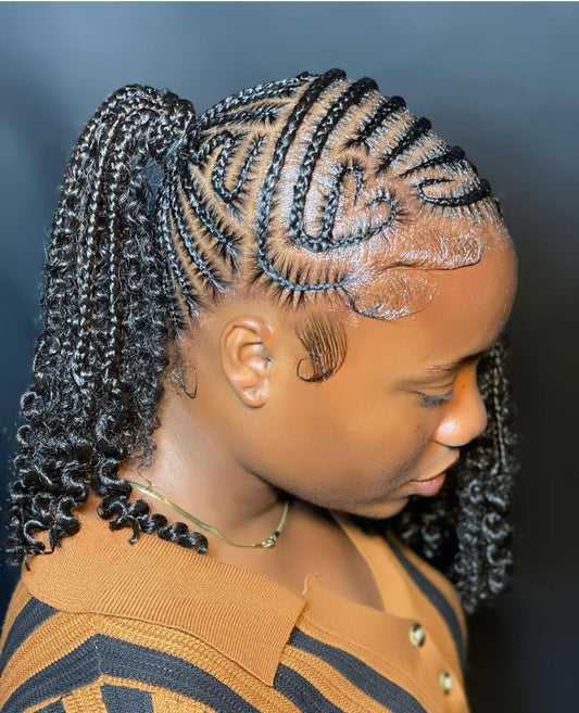 (1C)  BOHO CONROWS DESIGN WITH HAIR INCLUDED WAIST LENGTH OR MID-BACK