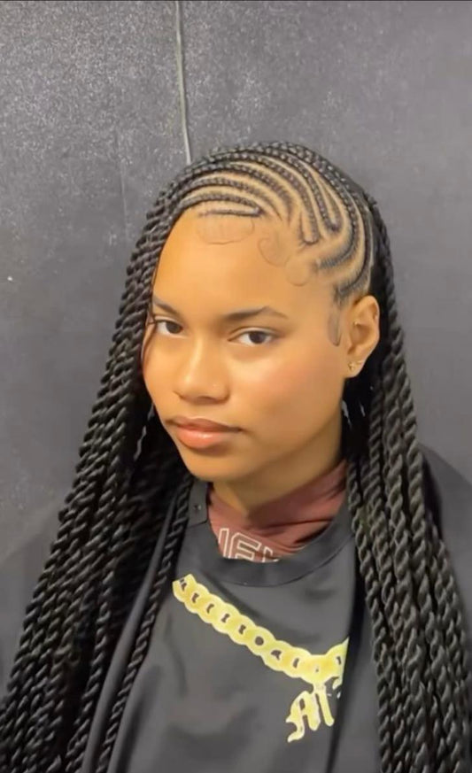 (1b) > CONROWS DESIGN WITH TWIST,  SAME LIKE PICTURE HAIR INCLUDED.