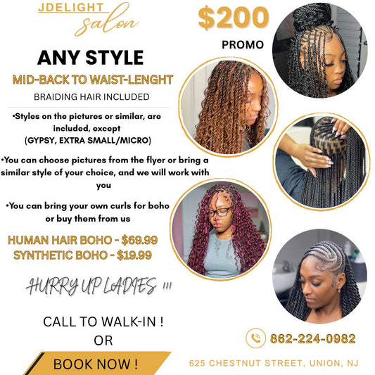 (1) OUR SPECIAL,  PLS NOTE ON THIS STYLE SMALL IS NOT INCLUDED ON THE PRICE , SMALL MEDUIM AND MEDUIM MID-BACK TO WAIST-LENGTH . CURLY PIXS ARE NOT INCLUDED ON THE PRICE.