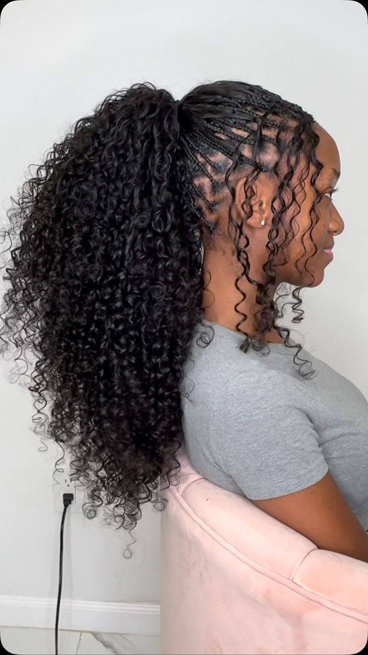 (1b:)GYPSY SMALL MEDUIM KNOTLESS BOX BRAID WITH BRAIDING HAIR INCLUDED. YOU CAN ALSO BRING YOUR OWN HAIR.  HUMAN HAIR CURL PICS ARS SOLD SEPERATELY FOR $49:99