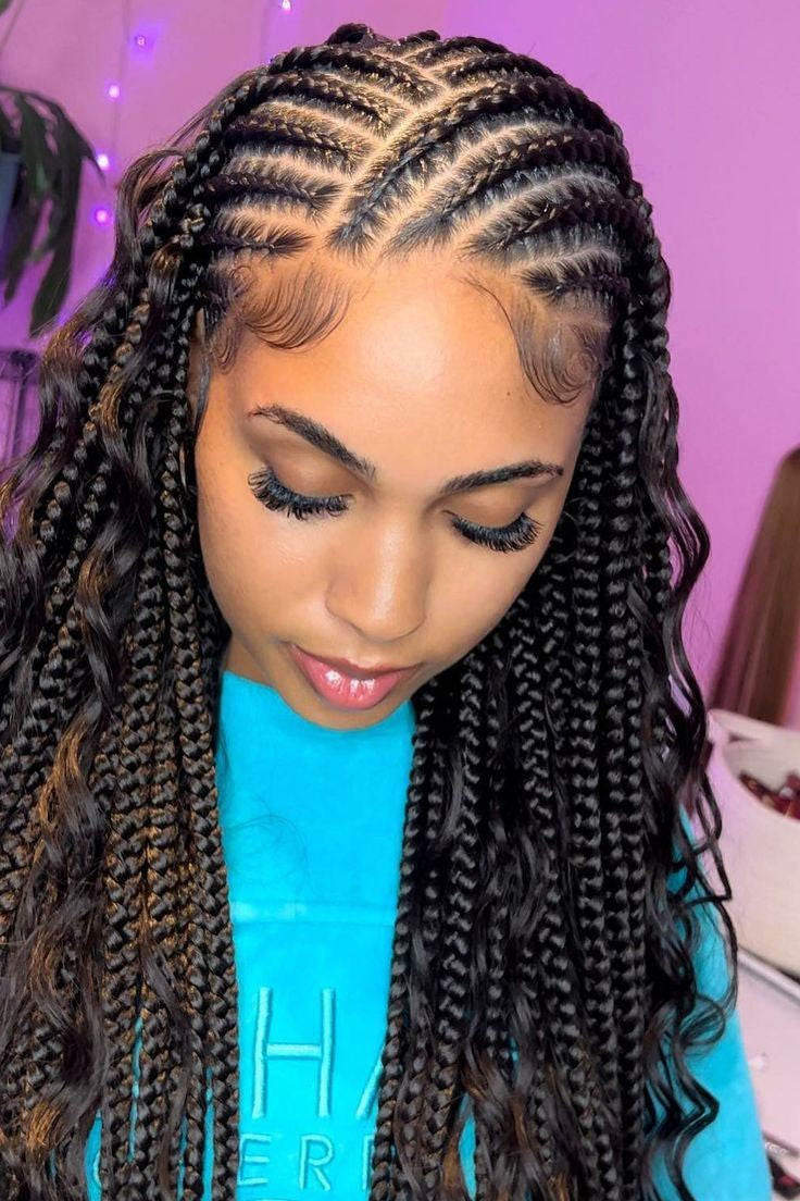 BOHO CORNROWS WITH  ( HAIR-INCLUDED)