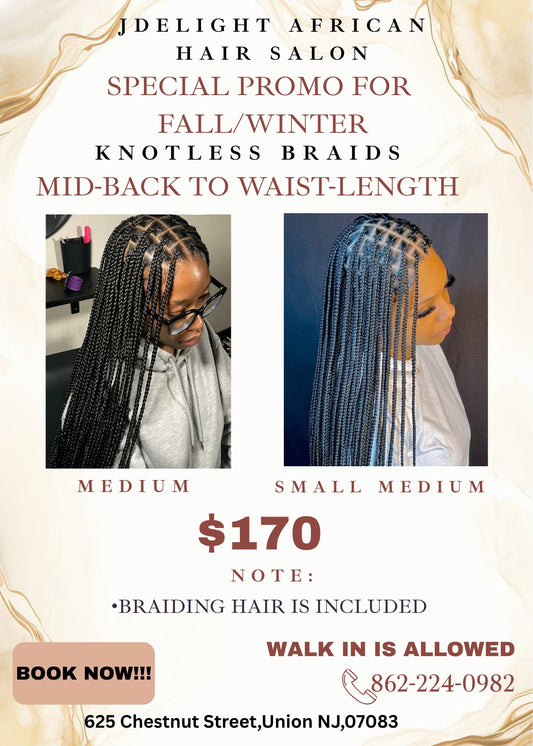 (1) SPECIAL, KNOTLESS BOX BRAIDS/ BOX BRAIDS.