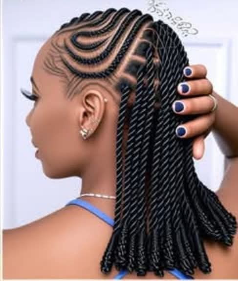 (3) CONROW DESIGN WITH BANTU KNOT.