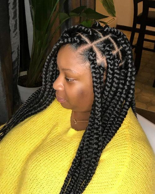 (B6) THICK BOX BRAID SIZE LARGE, ANY LENGTH EXCEPT KNEEL LENGTH. HAIR INCLUDED