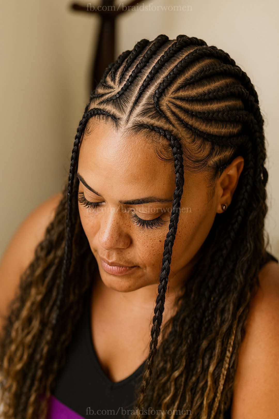 (1d) BEAUTIFUL CONROWS DESIGN,  SCROLL TO SELECT ANY CONROWS DESIGN HERE IS $200 WITH BRAIDING HAIR INCLUDED