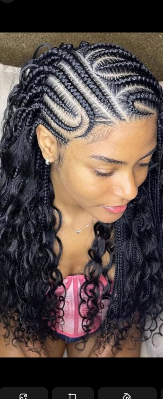 (2) design Conrows hair style with hair Included.