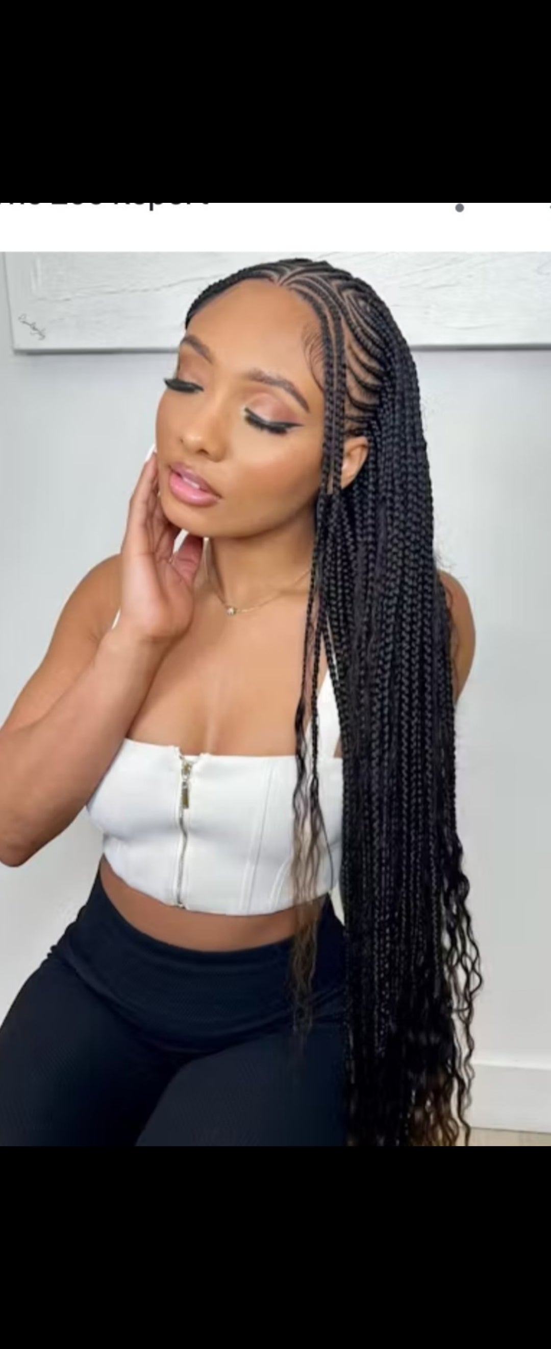 (1c) BEAUTIFUL CONROWS DESIGN,  MID-BACK $250, WAIST LENGTH $280 ( HAIR-INCLUDED).