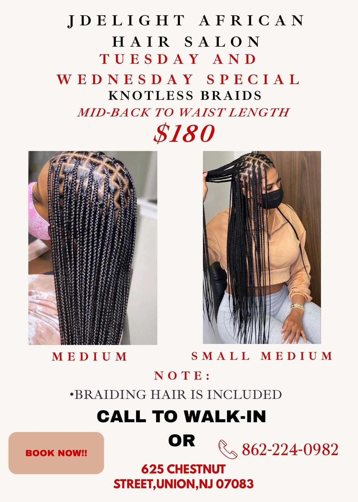 (1a) SPECIAL >  TUESDAYS  TO THURSDAY WITH HAIR  INCLUDED.